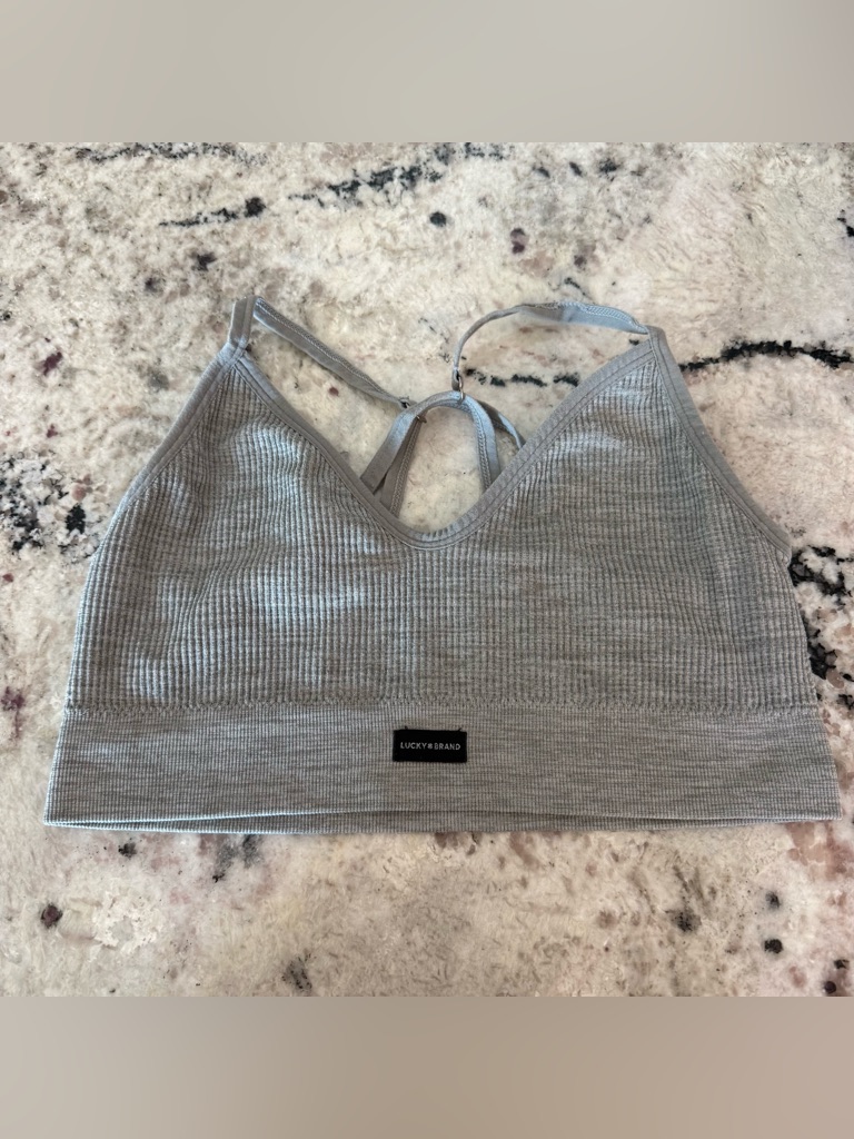 Lucky Brand Grey Ribbed Bralette 2 For 22